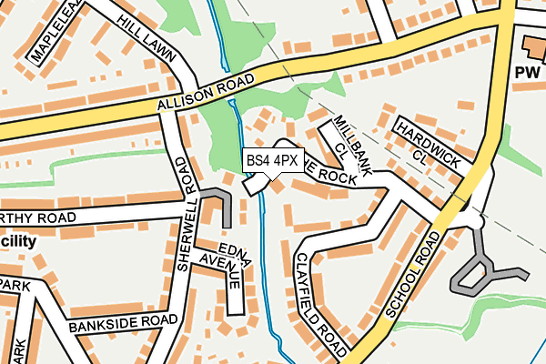 BS4 4PX map - OS OpenMap – Local (Ordnance Survey)
