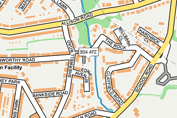 BS4 4PZ map - OS OpenMap – Local (Ordnance Survey)
