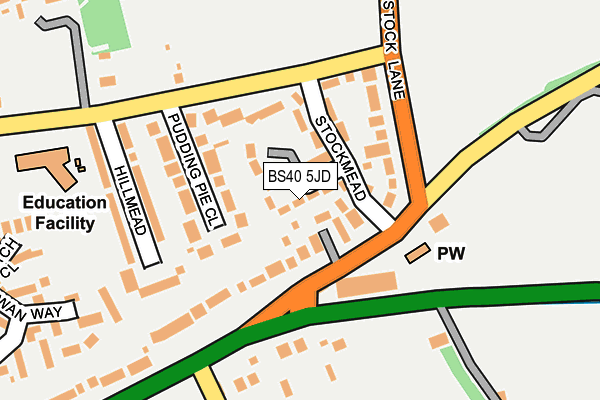 BS40 5JD map - OS OpenMap – Local (Ordnance Survey)