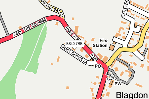 BS40 7RB map - OS OpenMap – Local (Ordnance Survey)