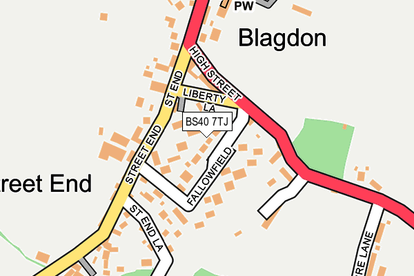 BS40 7TJ map - OS OpenMap – Local (Ordnance Survey)