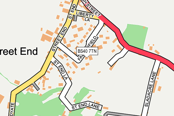 BS40 7TN map - OS OpenMap – Local (Ordnance Survey)