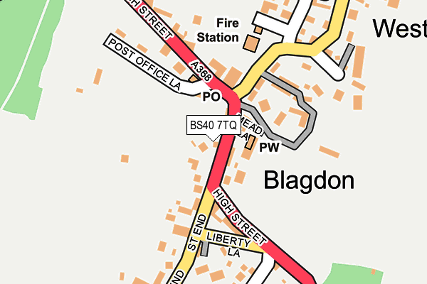 BS40 7TQ map - OS OpenMap – Local (Ordnance Survey)