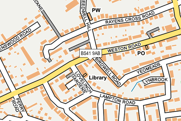BS41 9AB map - OS OpenMap – Local (Ordnance Survey)