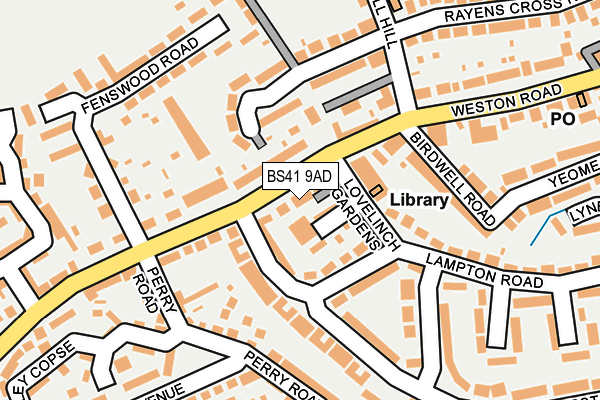 BS41 9AD map - OS OpenMap – Local (Ordnance Survey)