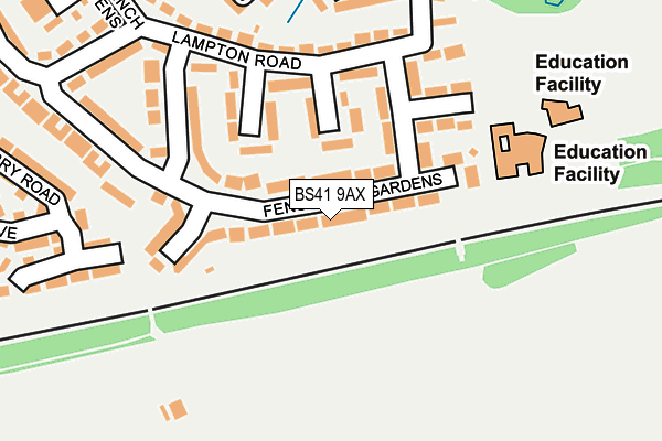 BS41 9AX map - OS OpenMap – Local (Ordnance Survey)