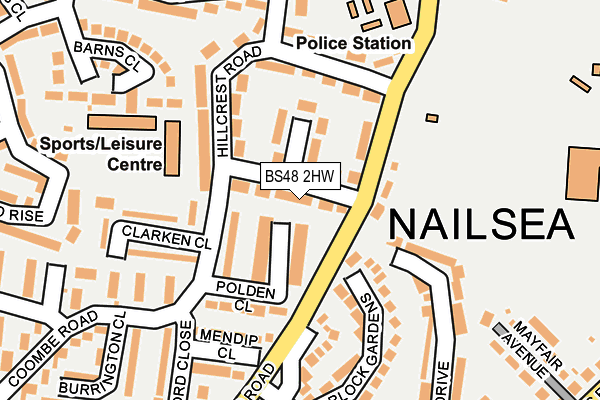 BS48 2HW map - OS OpenMap – Local (Ordnance Survey)