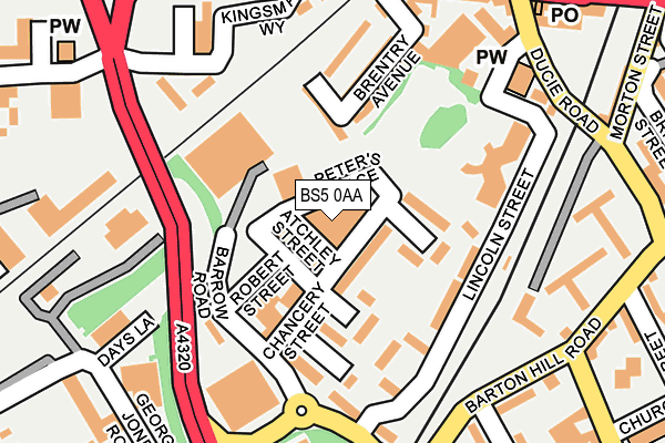 BS5 0AA map - OS OpenMap – Local (Ordnance Survey)