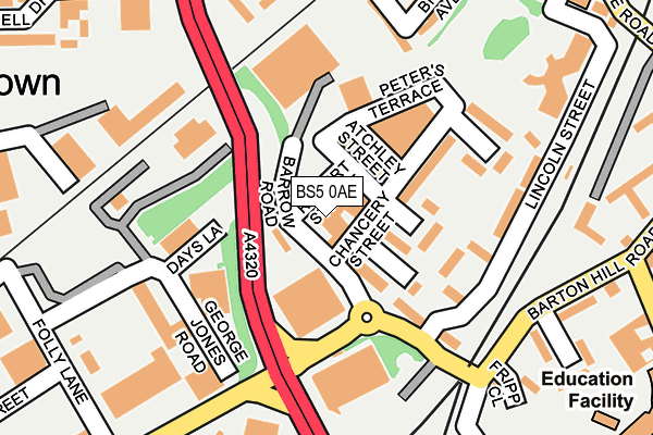 BS5 0AE map - OS OpenMap – Local (Ordnance Survey)