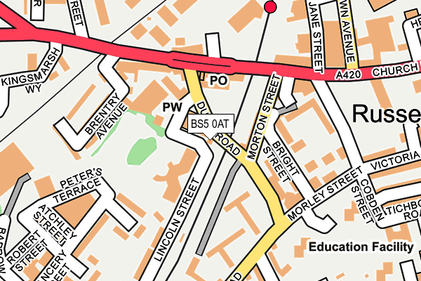 BS5 0AT map - OS OpenMap – Local (Ordnance Survey)