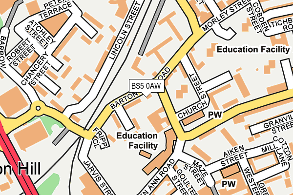 BS5 0AW map - OS OpenMap – Local (Ordnance Survey)