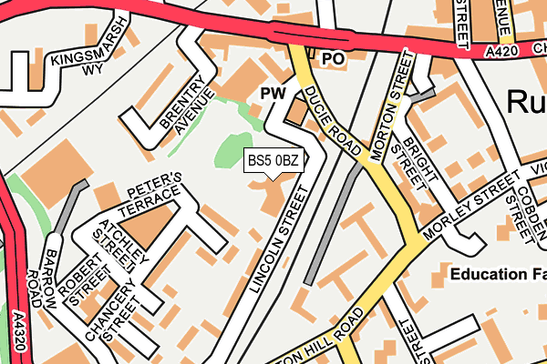 BS5 0BZ map - OS OpenMap – Local (Ordnance Survey)