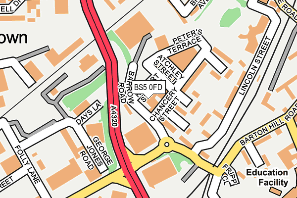 BS5 0FD map - OS OpenMap – Local (Ordnance Survey)