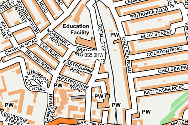 BS5 0HW map - OS OpenMap – Local (Ordnance Survey)