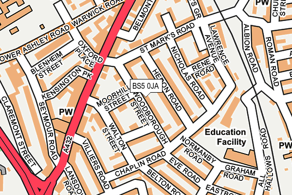 BS5 0JA map - OS OpenMap – Local (Ordnance Survey)