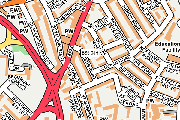 BS5 0JH map - OS OpenMap – Local (Ordnance Survey)