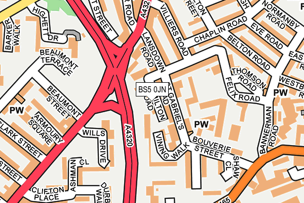 BS5 0JN map - OS OpenMap – Local (Ordnance Survey)