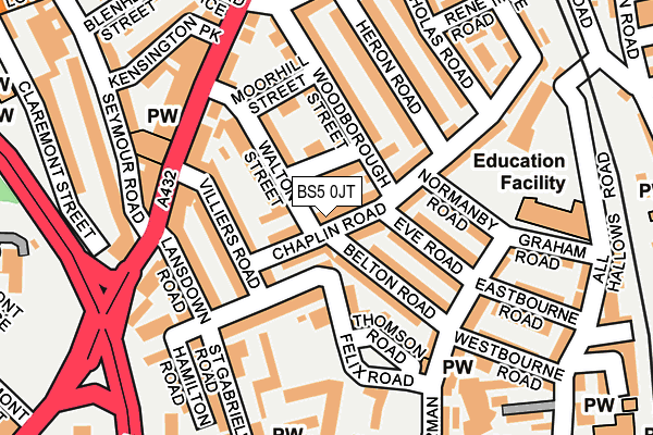 BS5 0JT map - OS OpenMap – Local (Ordnance Survey)