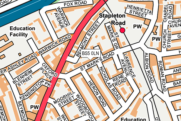 BS5 0LN map - OS OpenMap – Local (Ordnance Survey)