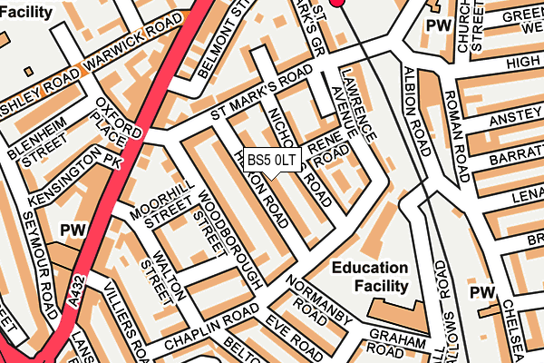 BS5 0LT map - OS OpenMap – Local (Ordnance Survey)
