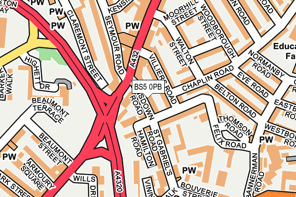BS5 0PB map - OS OpenMap – Local (Ordnance Survey)