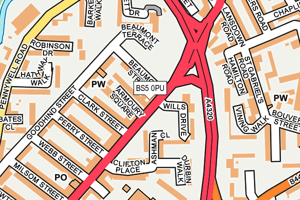 BS5 0PU map - OS OpenMap – Local (Ordnance Survey)