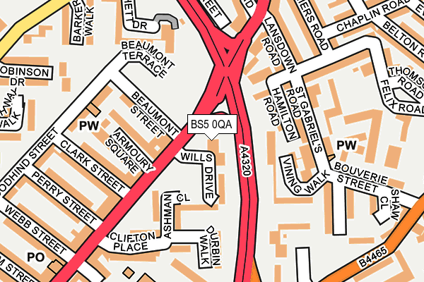 BS5 0QA map - OS OpenMap – Local (Ordnance Survey)