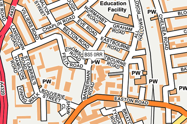 BS5 0RR map - OS OpenMap – Local (Ordnance Survey)