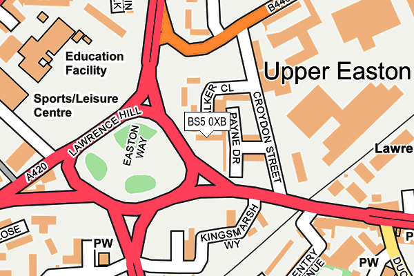 BS5 0XB map - OS OpenMap – Local (Ordnance Survey)