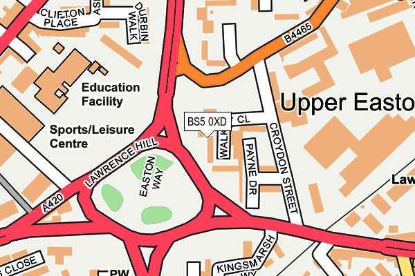 BS5 0XD map - OS OpenMap – Local (Ordnance Survey)