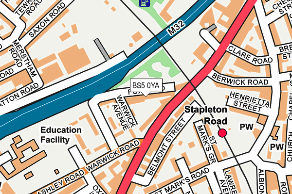 BS5 0YA map - OS OpenMap – Local (Ordnance Survey)
