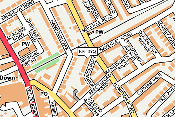 BS5 0YQ map - OS OpenMap – Local (Ordnance Survey)