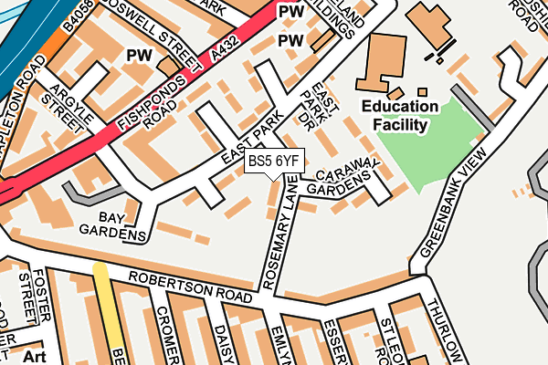BS5 6YF map - OS OpenMap – Local (Ordnance Survey)