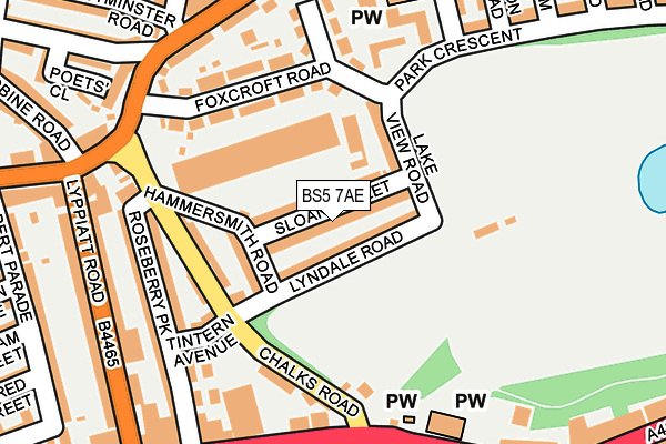 BS5 7AE map - OS OpenMap – Local (Ordnance Survey)