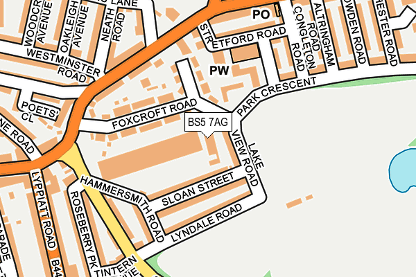 BS5 7AG map - OS OpenMap – Local (Ordnance Survey)