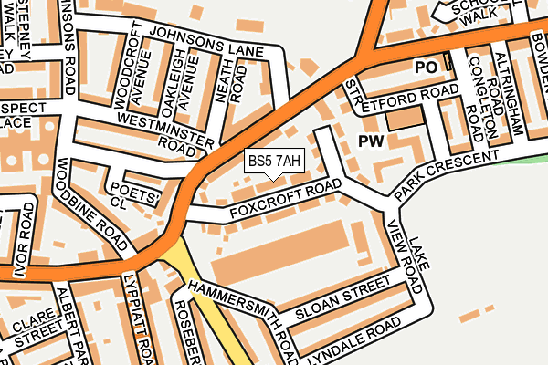 BS5 7AH map - OS OpenMap – Local (Ordnance Survey)