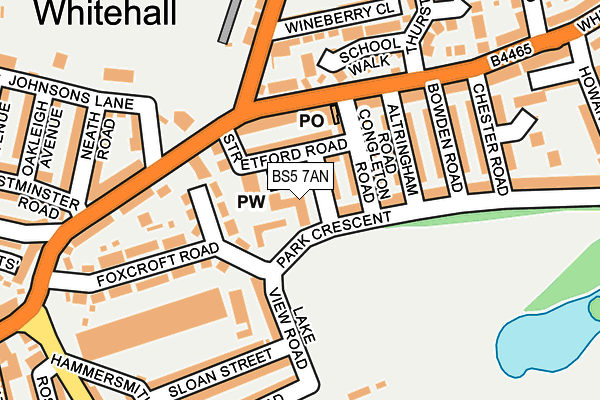 BS5 7AN map - OS OpenMap – Local (Ordnance Survey)