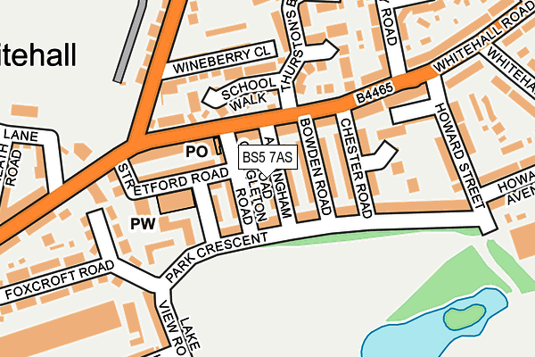 BS5 7AS map - OS OpenMap – Local (Ordnance Survey)