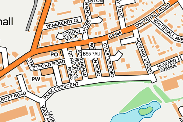 BS5 7AU map - OS OpenMap – Local (Ordnance Survey)