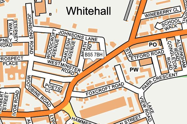 BS5 7BH map - OS OpenMap – Local (Ordnance Survey)
