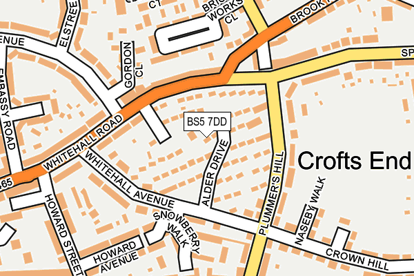 BS5 7DD map - OS OpenMap – Local (Ordnance Survey)