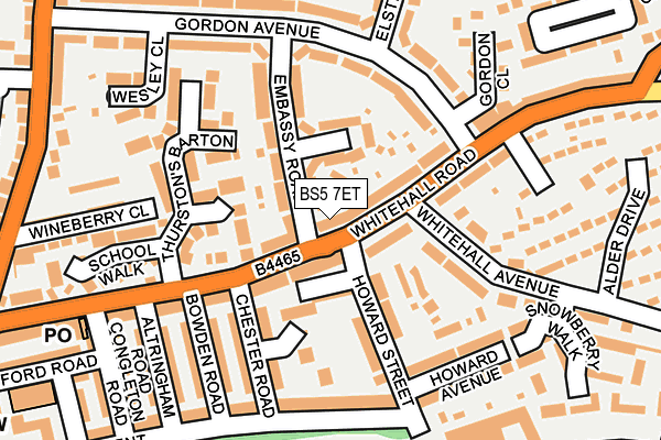 BS5 7ET map - OS OpenMap – Local (Ordnance Survey)