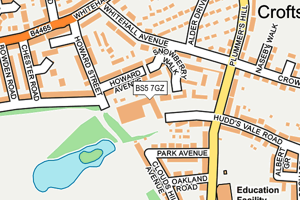 BS5 7GZ map - OS OpenMap – Local (Ordnance Survey)