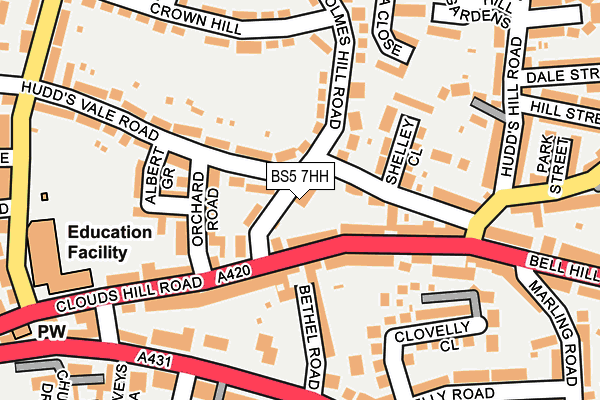 BS5 7HH map - OS OpenMap – Local (Ordnance Survey)
