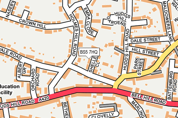 BS5 7HQ map - OS OpenMap – Local (Ordnance Survey)