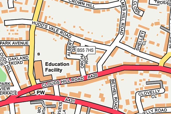 BS5 7HS map - OS OpenMap – Local (Ordnance Survey)