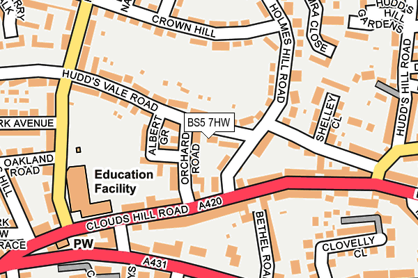 BS5 7HW map - OS OpenMap – Local (Ordnance Survey)