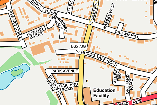 BS5 7JG map - OS OpenMap – Local (Ordnance Survey)