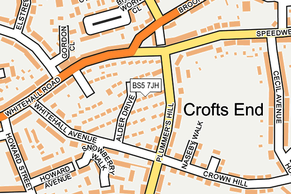 BS5 7JH map - OS OpenMap – Local (Ordnance Survey)