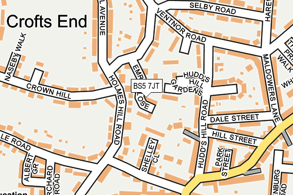 BS5 7JT map - OS OpenMap – Local (Ordnance Survey)